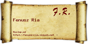 Fenusz Ria névjegykártya