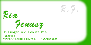 ria fenusz business card